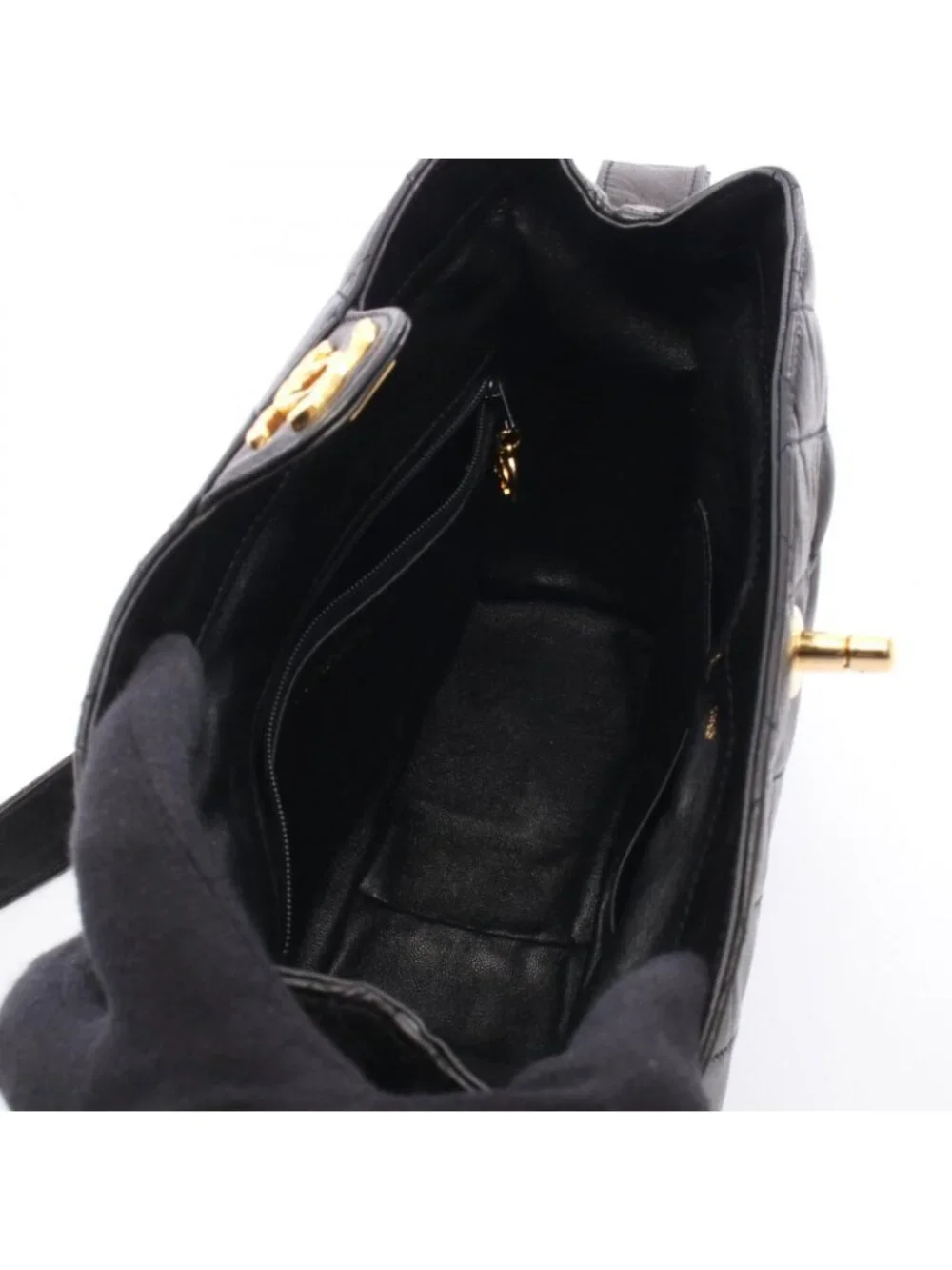 Chanel Shoulder Bag Quilted Black Lambskin